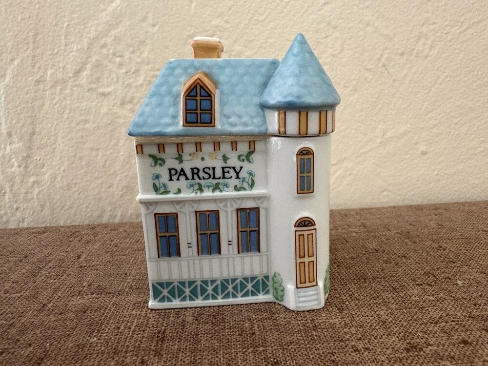 PARSLEY 1989 Lenox Spice Village House Jar w Lid MINT Displayed Only